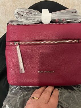 Dana Buchman Magenta Crossbody Bag with Front Zip